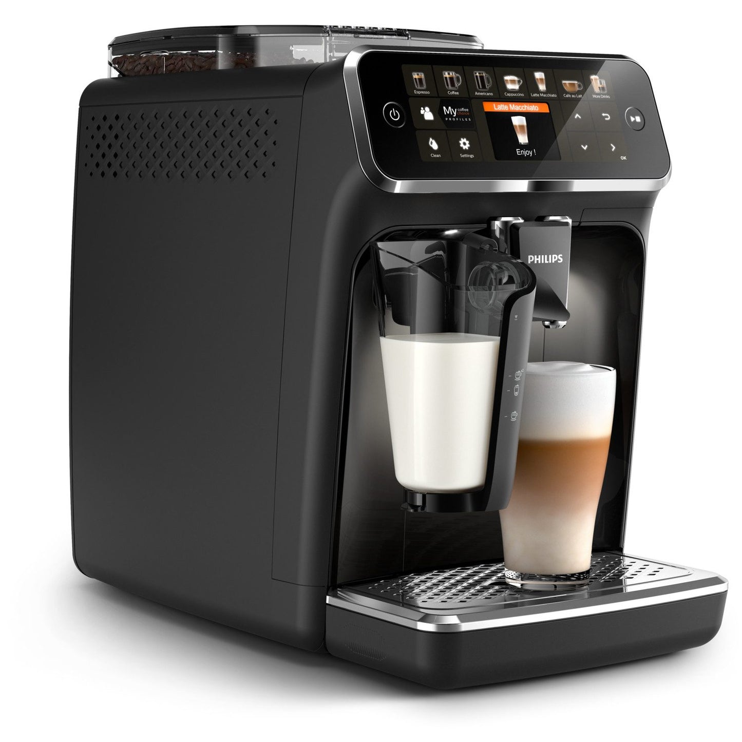 5400 Series EP5441/50 Kaffeevollautomat, 12 Kaffeespezialitäten, LatteGo Milchsystem, Touchdisplay, anpassbare Kaffeeeinstellungen, schwarz