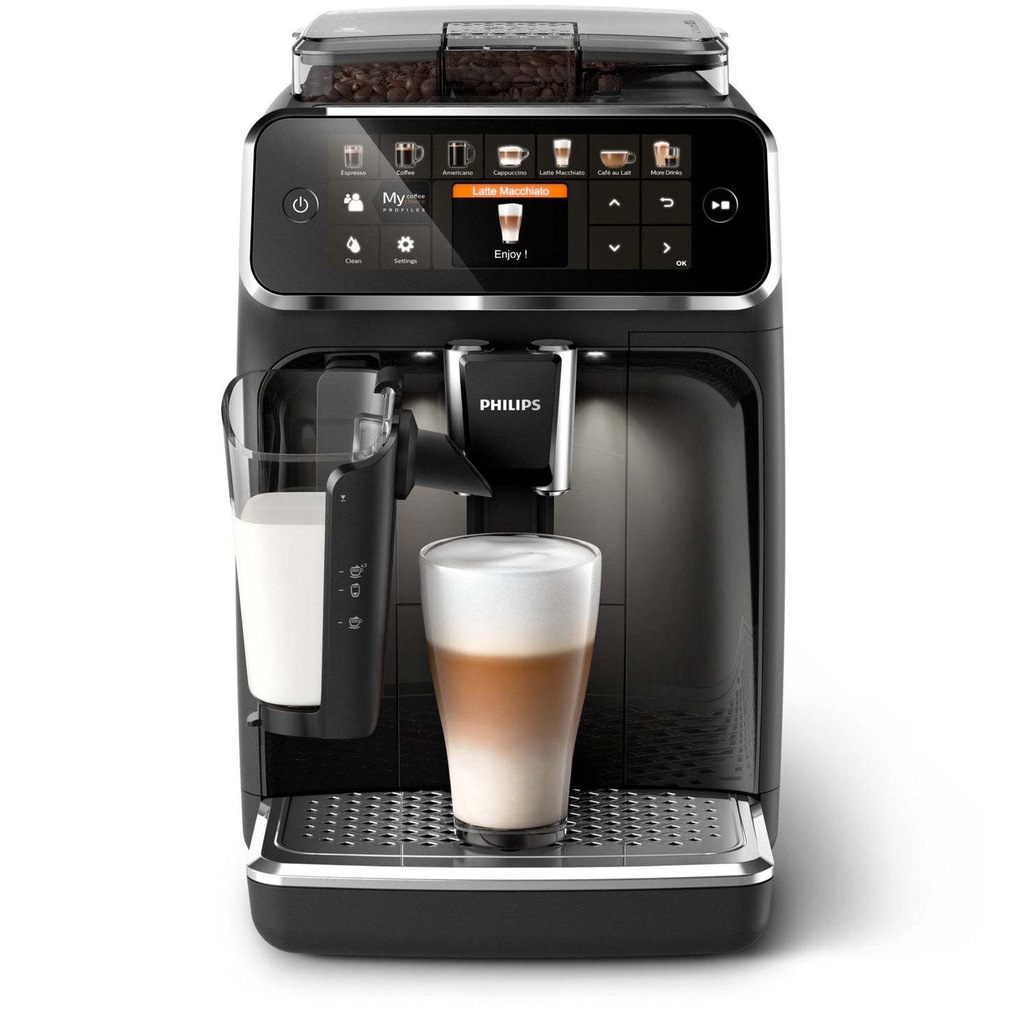 5400 Series EP5441/50 Kaffeevollautomat, 12 Kaffeespezialitäten, LatteGo Milchsystem, Touchdisplay, anpassbare Kaffeeeinstellungen, schwarz