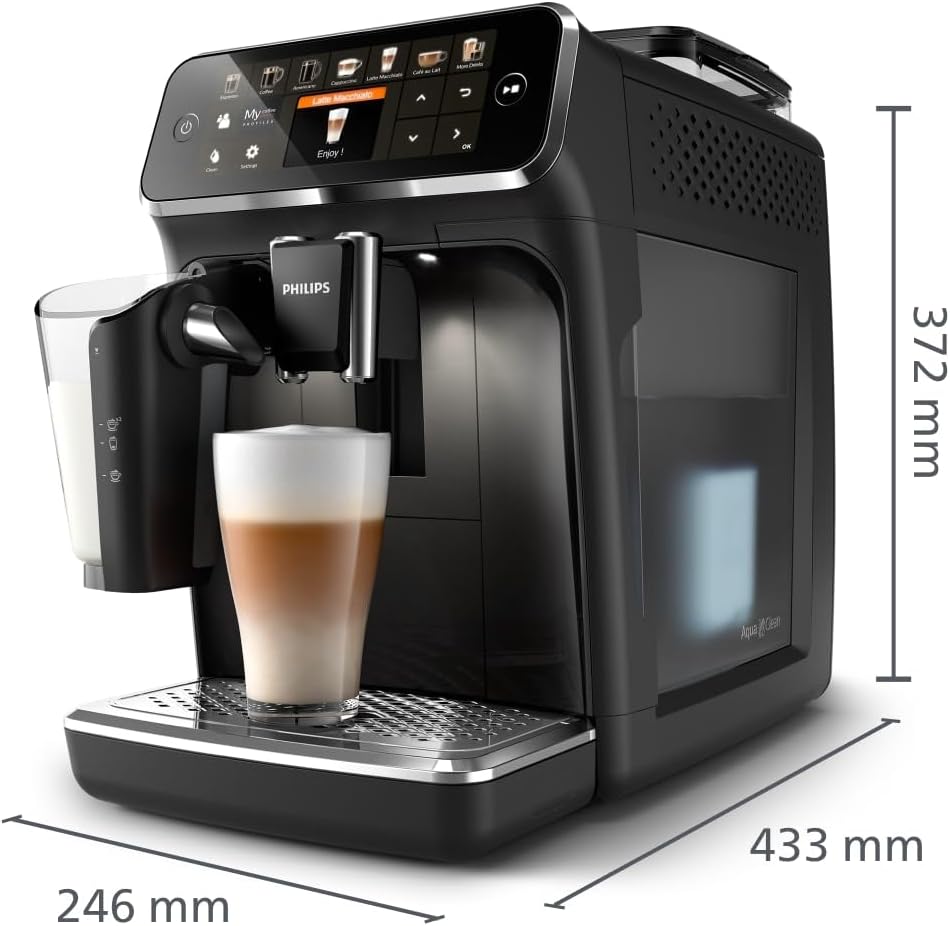 5400 Series EP5441/50 Kaffeevollautomat, 12 Kaffeespezialitäten, LatteGo Milchsystem, Touchdisplay, anpassbare Kaffeeeinstellungen, schwarz