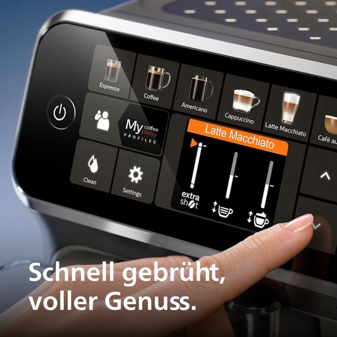 5400 Series EP5441/50 Kaffeevollautomat, 12 Kaffeespezialitäten, LatteGo Milchsystem, Touchdisplay, anpassbare Kaffeeeinstellungen, schwarz